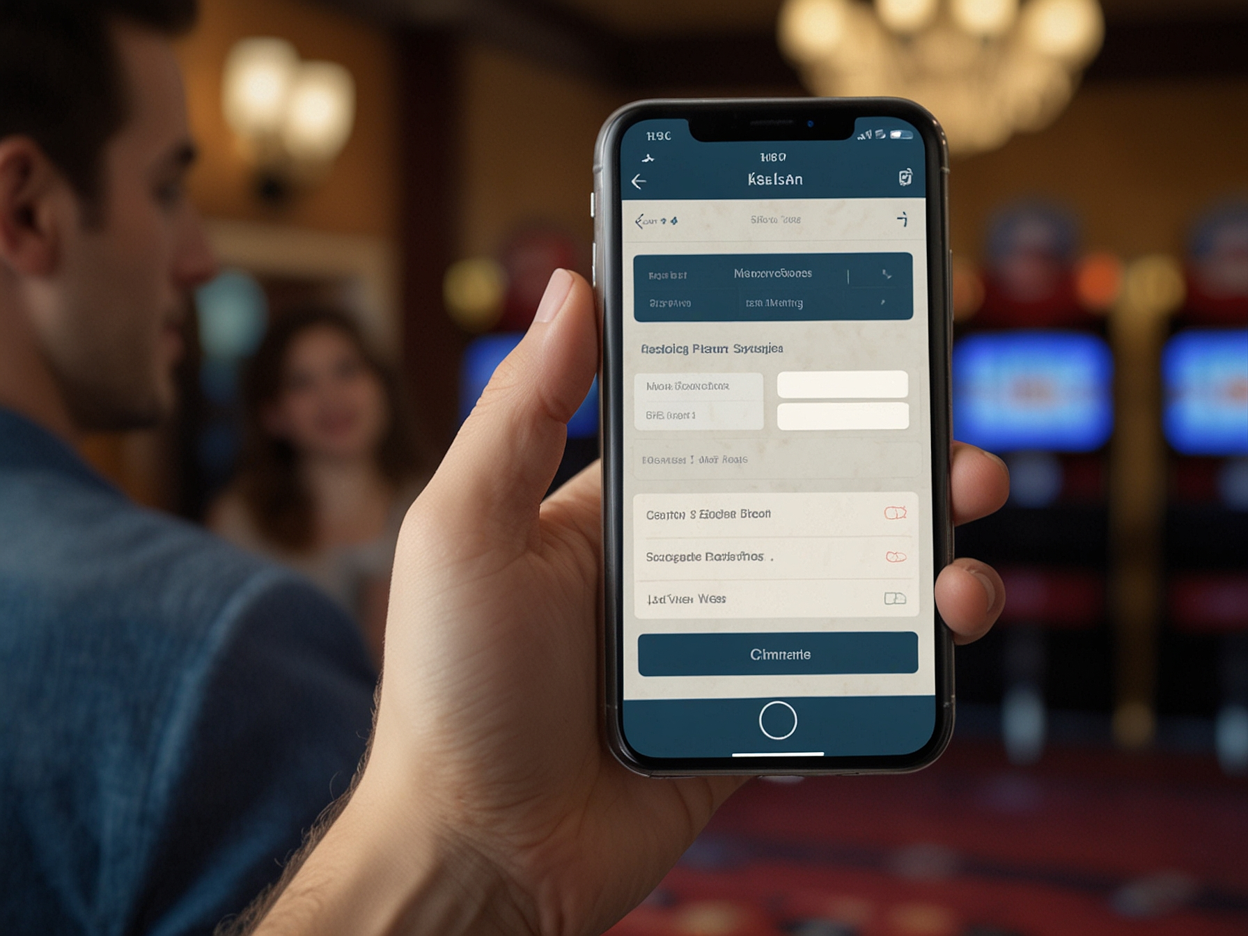Usuario completando registro en dispositivo móvil